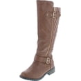 thumbnail image 1 of FOREVER MANGO-21 Women's Winkle Back Shaft Side Zip Knee High Flat Riding Boots, 1 of 5