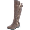 thumbnail image 1 of FOREVER MANGO-21 Women's Winkle Back Shaft Side Zip Knee High Flat Riding Boots, 1 of 5