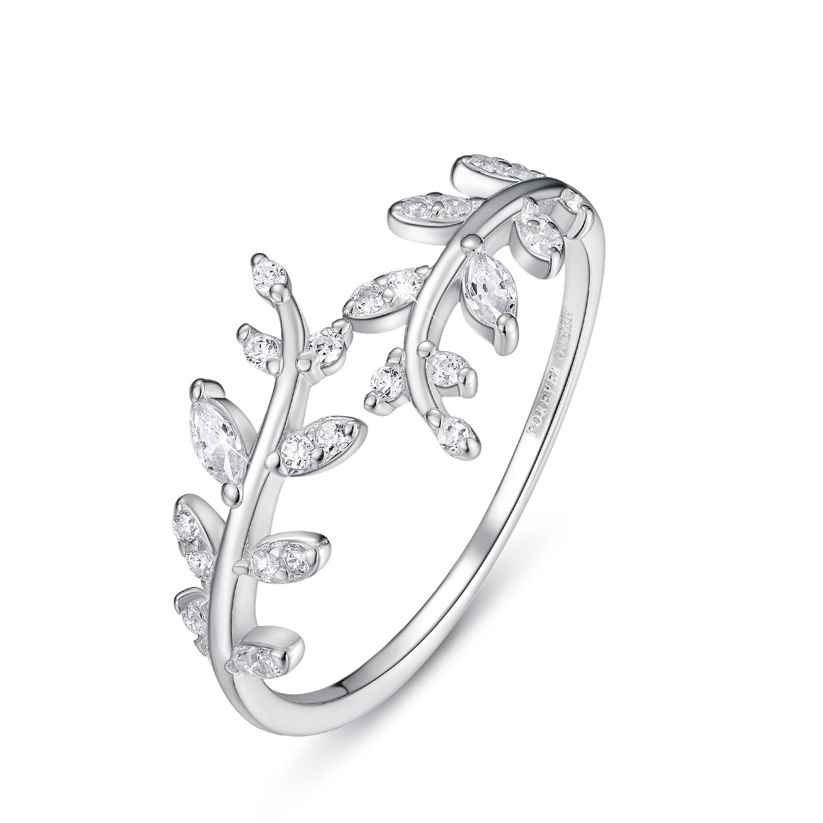FOREVER QUEEN Women Rings 925 Sterling Silver Olive Leaf Rings ...