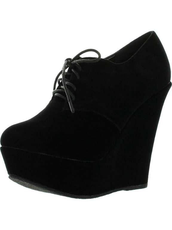 FOREVER TRENDY-97 Womens New Hot Fashion Sexy Round Toe Lace Up Stylish Booties, Black, 9