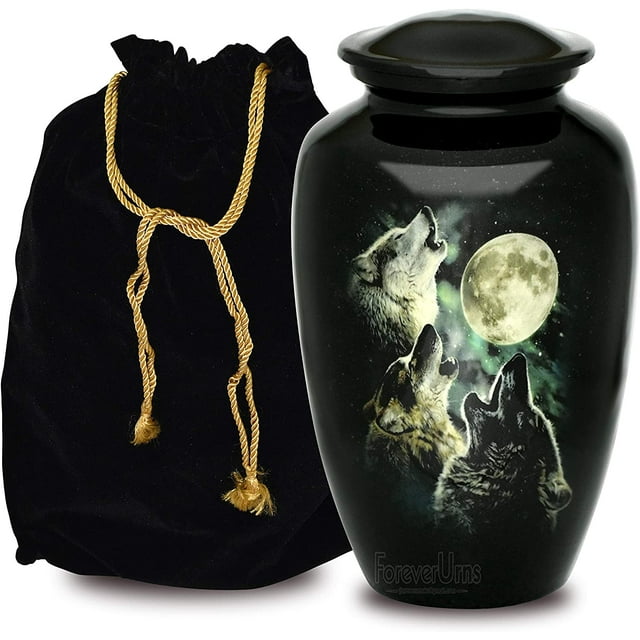 FOREVER URNS Adult Cremation Urn 3 Wolves Urn For Human Ashes ...