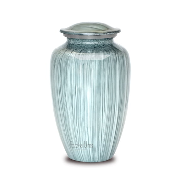 FOREVER URNS - CHERISH THE MEMORIES Adult Cremation Urn for Ashes- Paint Brush Urn (Turquoise & White)