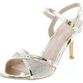 thumbnail image 1 of FOREVER Villa-04 Women's Glitter Metallic Ankle Strap Buckle Wrapped Heel Sandals, 1 of 7
