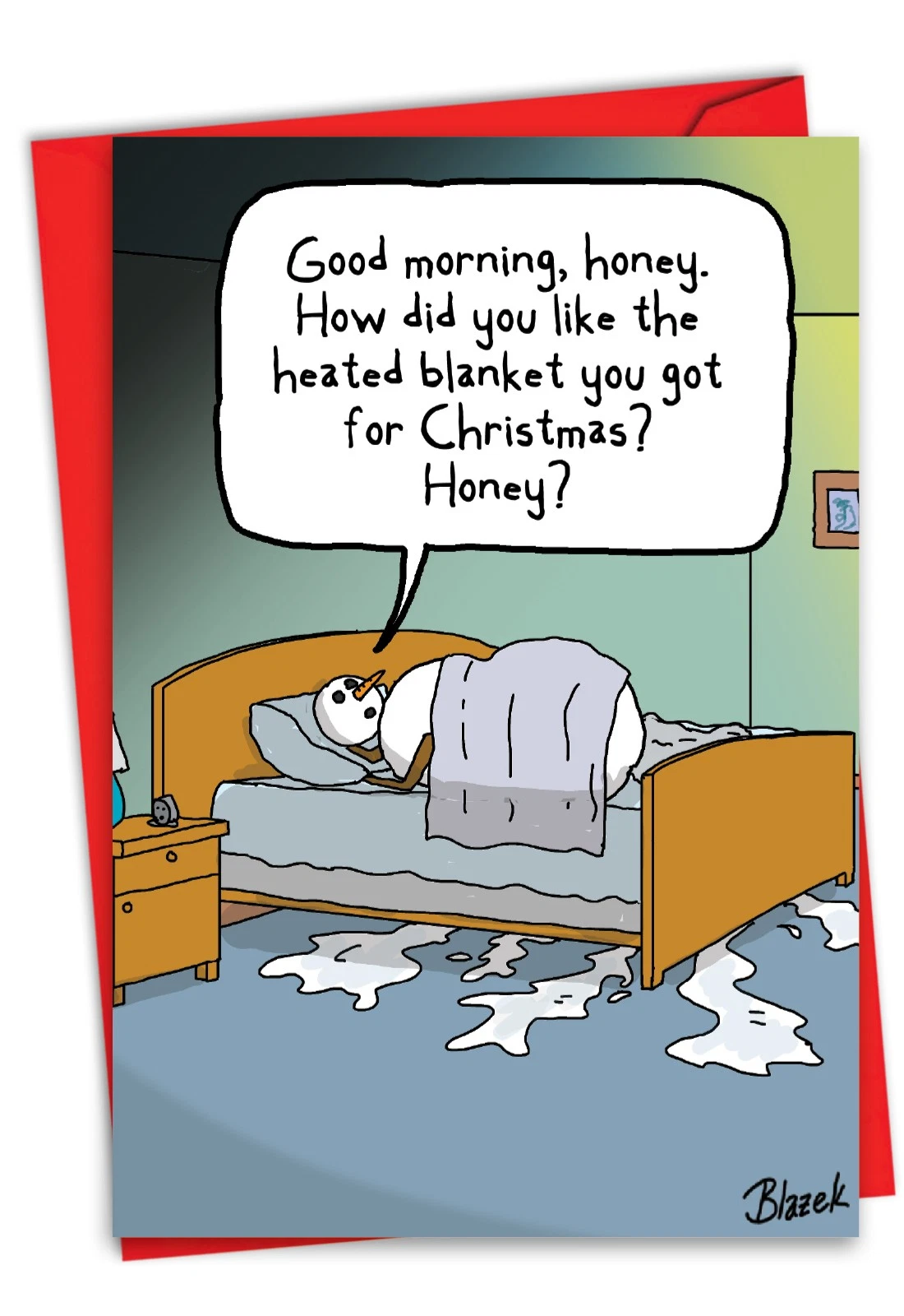 FORGE- 1 Funny Christmas Greeting Card W/ Envelope - Happy Holidays Heated Blanket