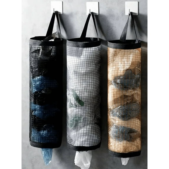 FORGE- 1 Pc Wall-Mounted Garbage Bag Holder - Hanging Mesh Organizer For Kitchen Use