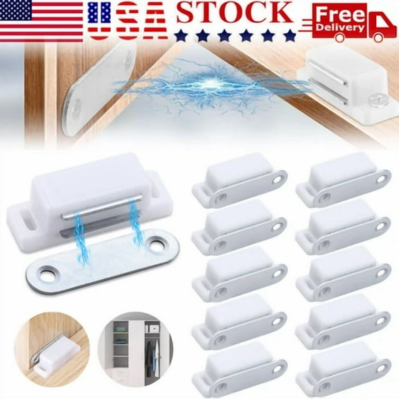 FORGE- 10Pack Magnetic Cabinet & Door Latch/Catch Closures Kitchen Cabinet Cupboard
