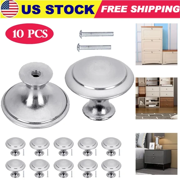 FORGE- 10Pcs Stainless Steel Drawer Pulls Brushed Nickel Kitchen Cabinet Knobs Handles