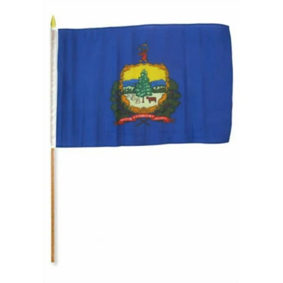 FORGE- 12X18 12"X18" State Of Vermont Stick Flag Wood Staff 100D