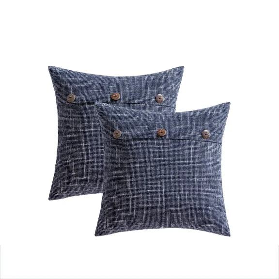 FORGE- 2 Pcs Linen Throw Pillow Cover Case Vintage Pillowcase For Couch Sofa Bed 20X20"