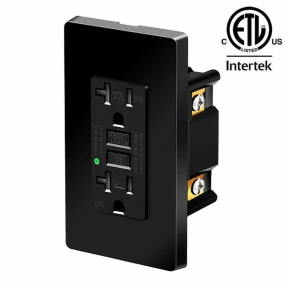 FORGE- 20Amp Gfci Outlets Tamper Resistant Wr Led Indicator Decor Gfi Receptacles Black