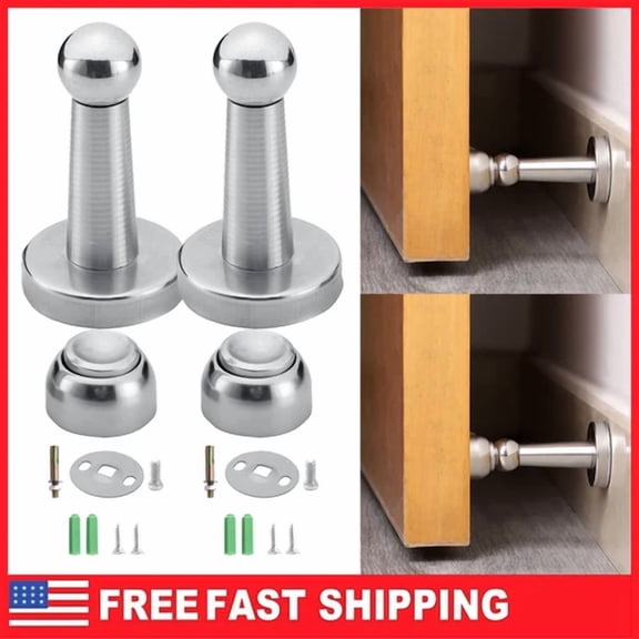 FORGE- 2Pcs Magnetic Door Stop Holder Home Safety Stopper Office Fitting Screws Catch