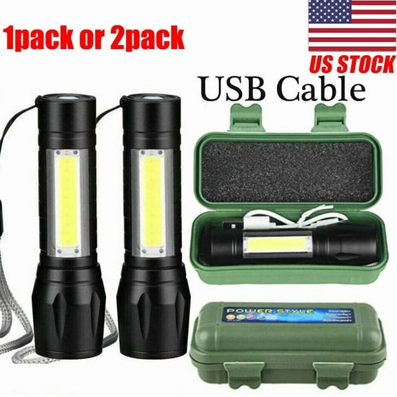 FORGE- 2X Super Bright Led Flashlight Mini Usb Rechargeable Lamp 3 Modes Light Us