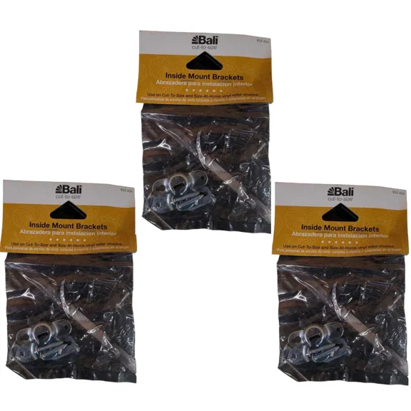 FORGE- 3 Packages- Bali Inside Mount Roller Shade Brackets, Nip, 38-0150-00