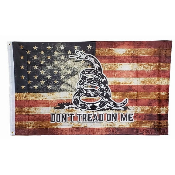 FORGE- 3X5 Usa Flag Gadsden Dont Tread On Me Tea Stained Flag Fast Ship By Fanzofsportz