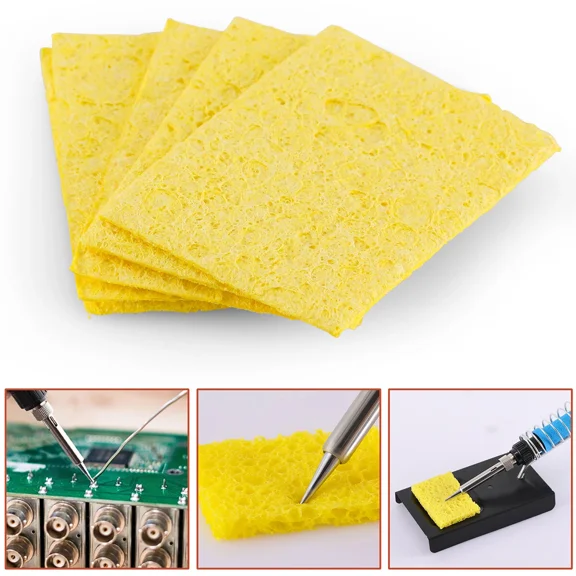 FORGE- 5Pcs Soldering Iron Yellow Cleaning Sponge Cleaner For Electric Soldering Iron