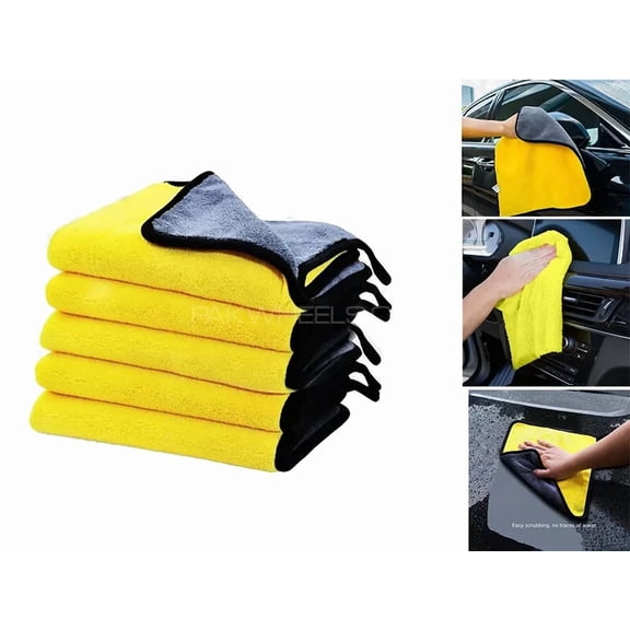 FORGE- 5Pcs Thick Auto Wash Microfiber Towel Cleaning Drying Cloth Super Absorben