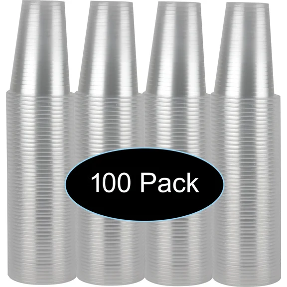 FORGE- 7 Oz Clear Plastic Disposable Drinking Cups 100 Count