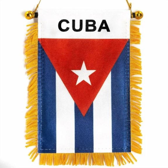 FORGE- Anley 4X6 Inch Cuba Fringy Window Hanging Flag Fringed Cuban Hanging Flag