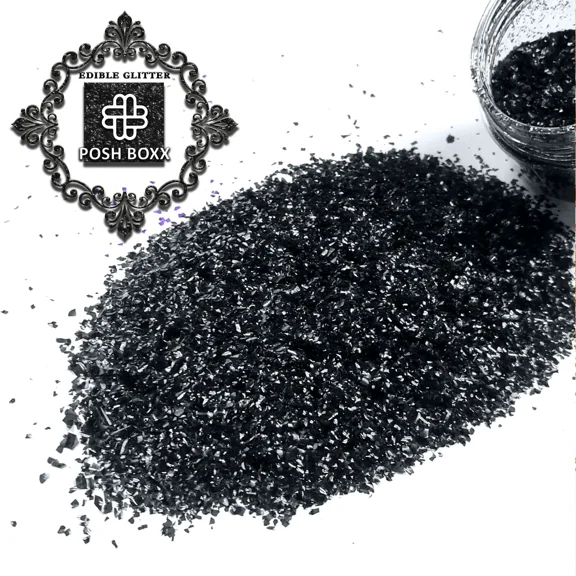 FORGE- Black Edible Glitter - 1/4 Oz - Food Product - Fda Approved Kosher Vegan