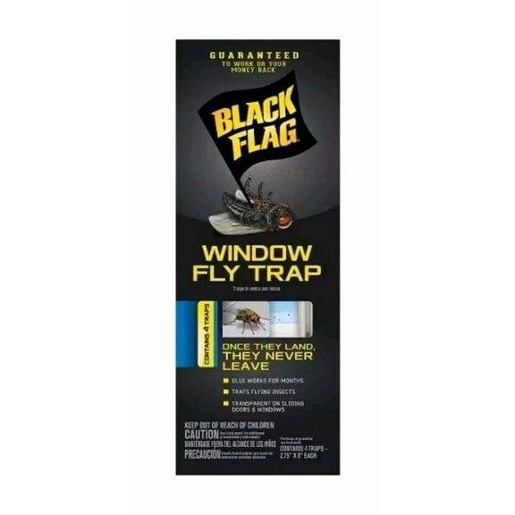 FORGE- Black Flag Window Fly Trap Catches All Flying Insects 4 Traps
