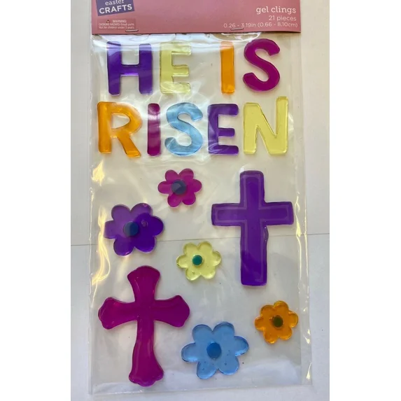 FORGE- Easter He Is Risen Window Gel Sticker Cling Decorations Sunday School Classroom
