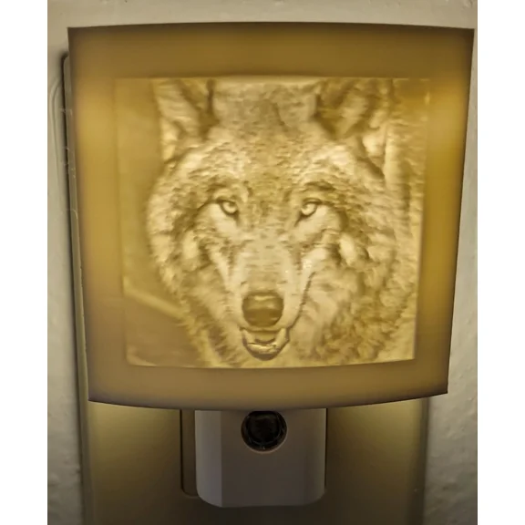 FORGE- Grey Wolf Lithophane Night Light *Free Shipping* Low Price!