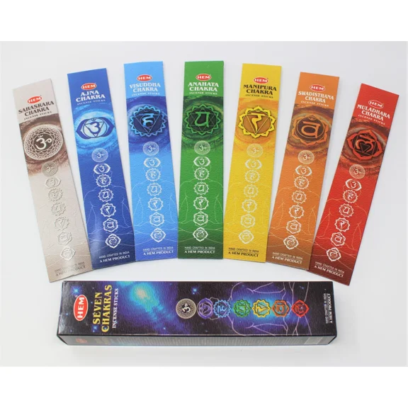 FORGE- Hem Seven Chakras Incense: Box Of 7 X 5 Stick (35 Sticks Total) 7 Chakra