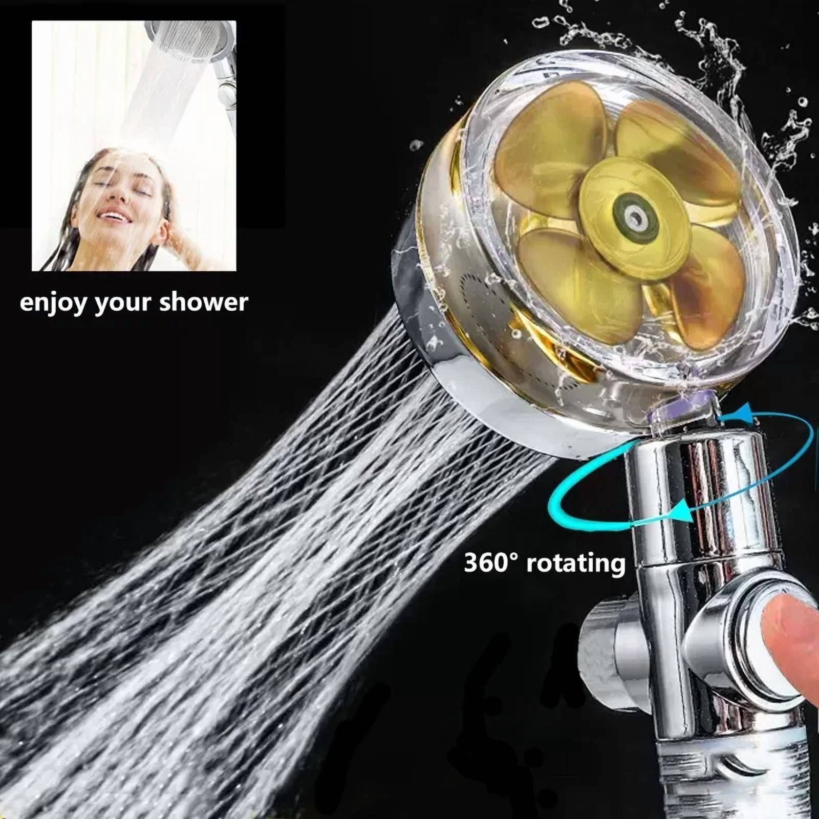FORGE- High-Pressure Shower Head Powerful Water Saving Hand Spray Bathroom 360 Rotated
