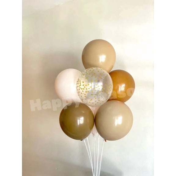 FORGE- Nude Cream Coffee Earth Tone Color Set Double Layer Balloons Party Balloons