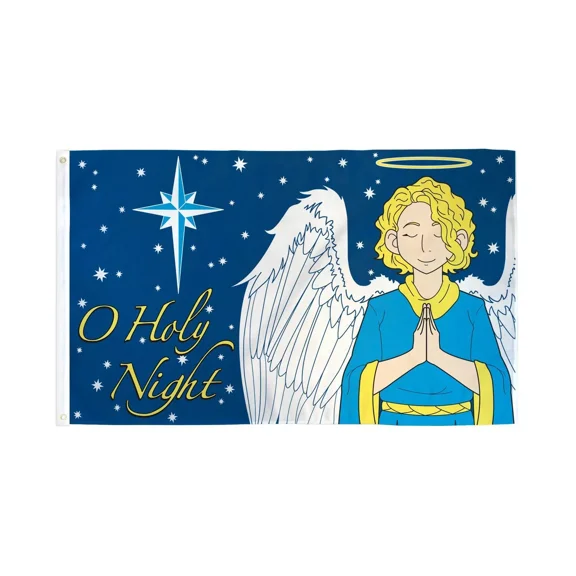 FORGE- O Holy Night Flag 3X5 Ft Christmas Xmas Decoration Angel Star Holiday Carol Oh