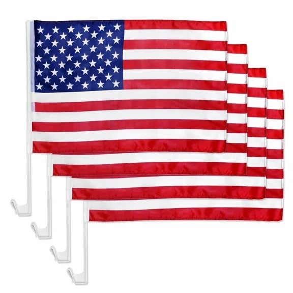 FORGE- Parade Flag Car Window American Usa Cloth Auto Flag 11" X 20" Free Shipping 1