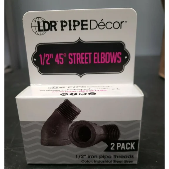 FORGE- Pipe Decor 1/2 In. Dia. Fpt 45 Deg. Malleable Iron - Street Elbow 2Pk