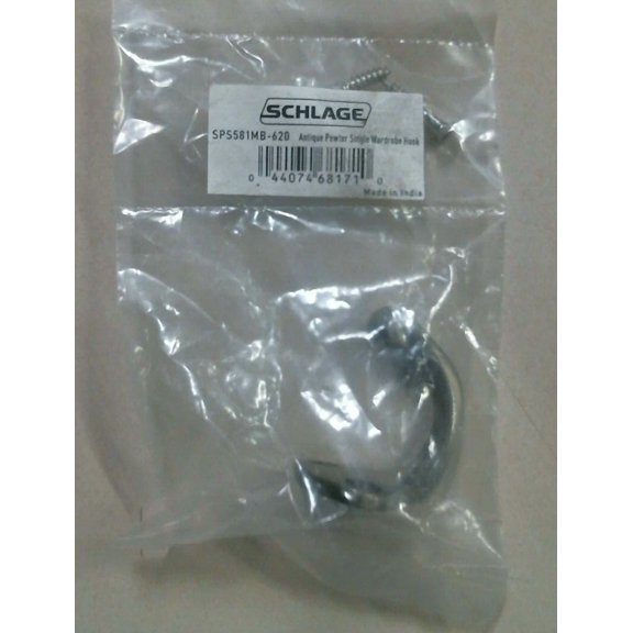 FORGE- Schlage Sps581Mb-620, Single Wardrobe Hook, Free Shipping