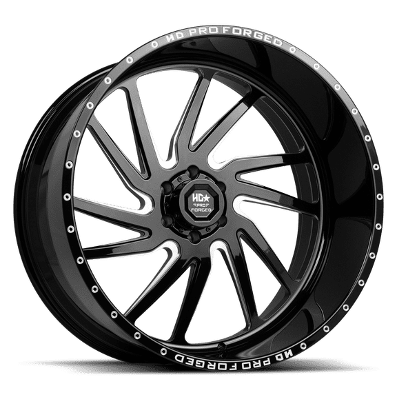 FORGED HDPRO-01 HORNET 26X14 8X165 -76 122.1 Gloss Black Milled (Right) Wheel