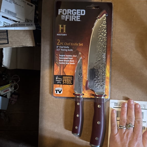 FORGED IN FIRE Stainless Steel 2 Pc Chef Knife Set 8 & 3.5 New