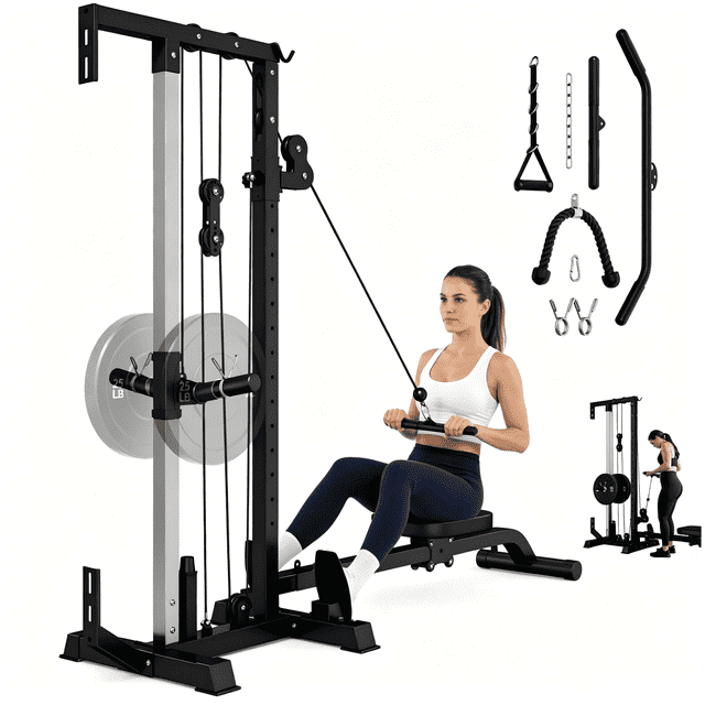 FORGEMUS Cable Crossover Machine with 16 Positions, Wall Mounted Lat ...