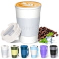 thumbnail image 1 of FORHVIPS Travel Coffee Mug 13 oz,Insulated Coffee Cups with Flip Lid and Lanyard,Stainless Steel Coffee Mugs Spill Proof,Double Wall Vacuum Tumblers,Reusable To Go Mug for Hot/Ice Coffee Tea, 1 of 6