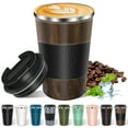 thumbnail image 1 of FORHVIPS Travel Coffee Mug 13 oz,Insulated Coffee Cups with Flip Lid,Stainless Steel Coffee Mugs Spill Proof, Double Wall Vacuum Tumblers,Reusable To Go Mug for Hot/Ice Coffee Tea, 1 of 7