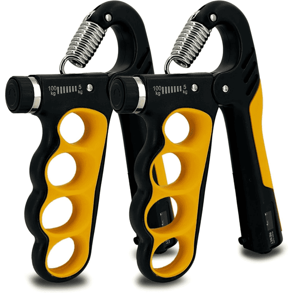 FORICOM 2PCS Grip Strength Trainer, Adjustable Resistance Grip Strength Enhancer (11-220 lbs / 5-100 kg), Automatic Counter, Ergonomic Design, Suitable for Fitness Crowd, Daily Hand Exercises(Orange)