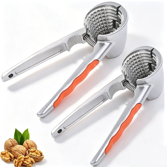FORICOM 2Pcs Heavy Duty Nutcracker Pecan Tong Bottle Opener Tool With Wooden Handle, Suitable For Nut Shelling, Portable And Easy To Store