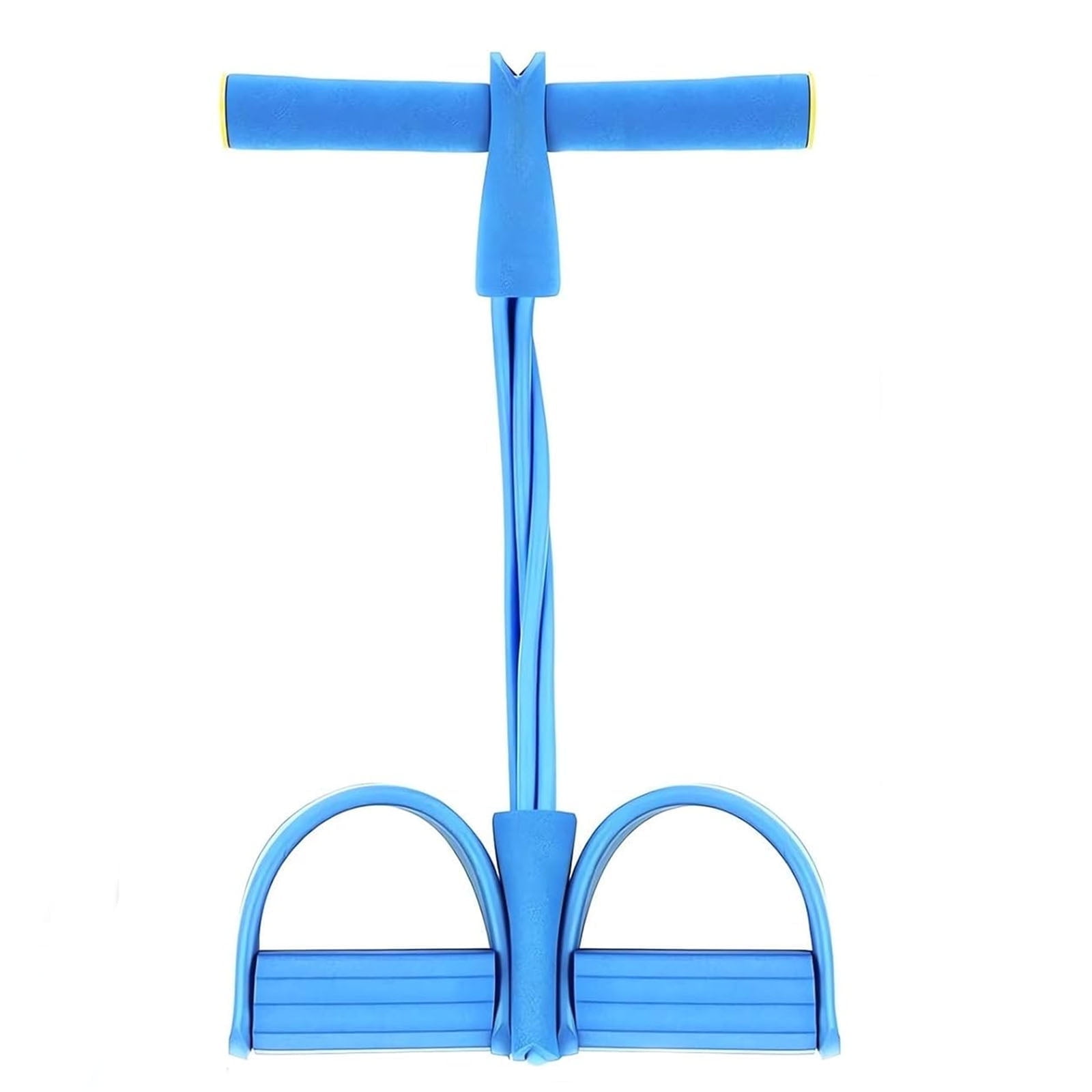 FORICOM 4 Tubes Natural Latex Foot Pedal Elastic Pull Rope with Handle Fitness Equipment Bodybuilding Expander for Abdomen/Waist/Arm/Leg Stretching Slimming Training
