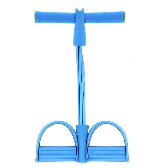 FORICOM 4 Tubes Natural Latex Foot Pedal Elastic Pull Rope with Handle Fitness Equipment Bodybuilding Expander for Abdomen/Waist/Arm/Leg Stretching Slimming Training