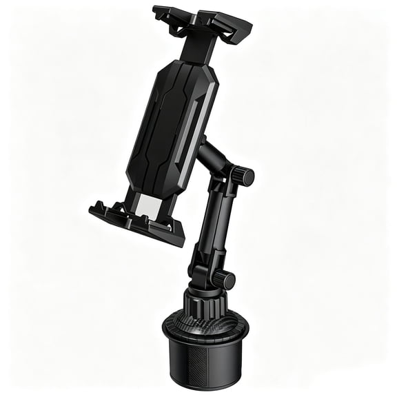 FORICOM Car Cup Holder Phone Mount, Universal Adjustable Long Gooseneck Cradle for 4.7-14" Smartphones, 360 Rotation, Fits iPhone Samsung Google