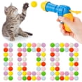 thumbnail image 1 of FORICOM Cat Toy Ball Set, 100pcs Plush Cat Pom Pom Balls & 1 Cats Fetch Toy Launcher Set for Kitten Catch Fetch Interactive Cat Toy (100Balls+1 Launcher), 1 of 6
