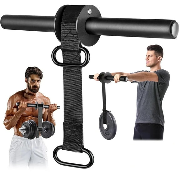 FORICOM Forearm Strengthener & Wrist Roller (Black), Extra Strong Nylon Webbing Wrist & Forearm Blaster, Durable Non-Slip Grip for Forearm Strength Training, Unisex, Home Training, and Gym Use
