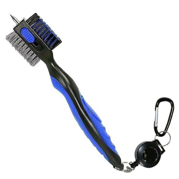 FORICOM Golf Club Brush and Club Groove Cleaner, Aluminum Clip for Portability and Loss Prevention, Lightweight and Stylish, Ergonomically Designed, Can Be Easily Attached to a Golf Bag