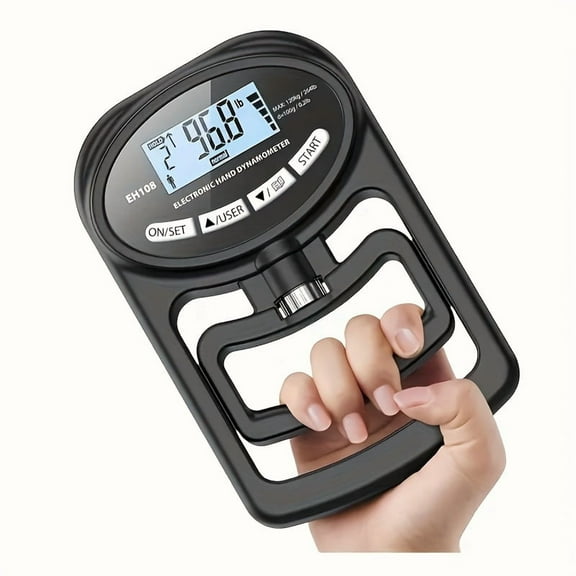 FORICOM Hand Grip Strength Tester Trainer - Electronic Hand Dynamometer Forearm Grip Strengthener Exerciser Digital Training Gauge 265 Lbs 120 Kgs for Sport Home School Use