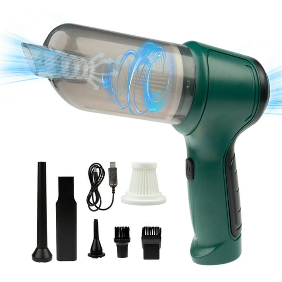 FORICOM Handheld Car Vacuum Cleaner, Multi-functional Wireless Portable Vacuum Cleaner with Adjustable Brushless Motor for Inflating, Blowing Dust, Vacuuming for Car, Home and Office.(Green)