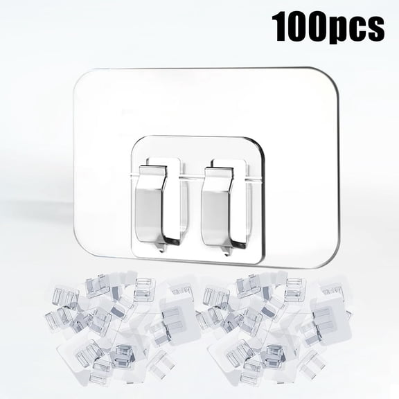 FORICOM Hooks for Outdoor String Lights - 100 Pack with Adhesive Strips - No Damage, No Tools, No Holes, Waterproof and UV-Resistant, Perfect for Christmas and Patio Decor