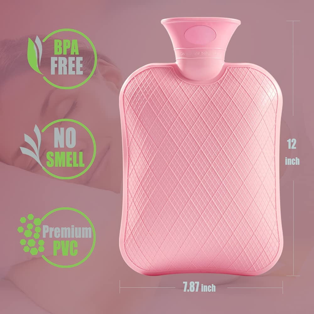 Hot Water Bottle with Soft Cover 2.0L Large BPA Free Hot Water